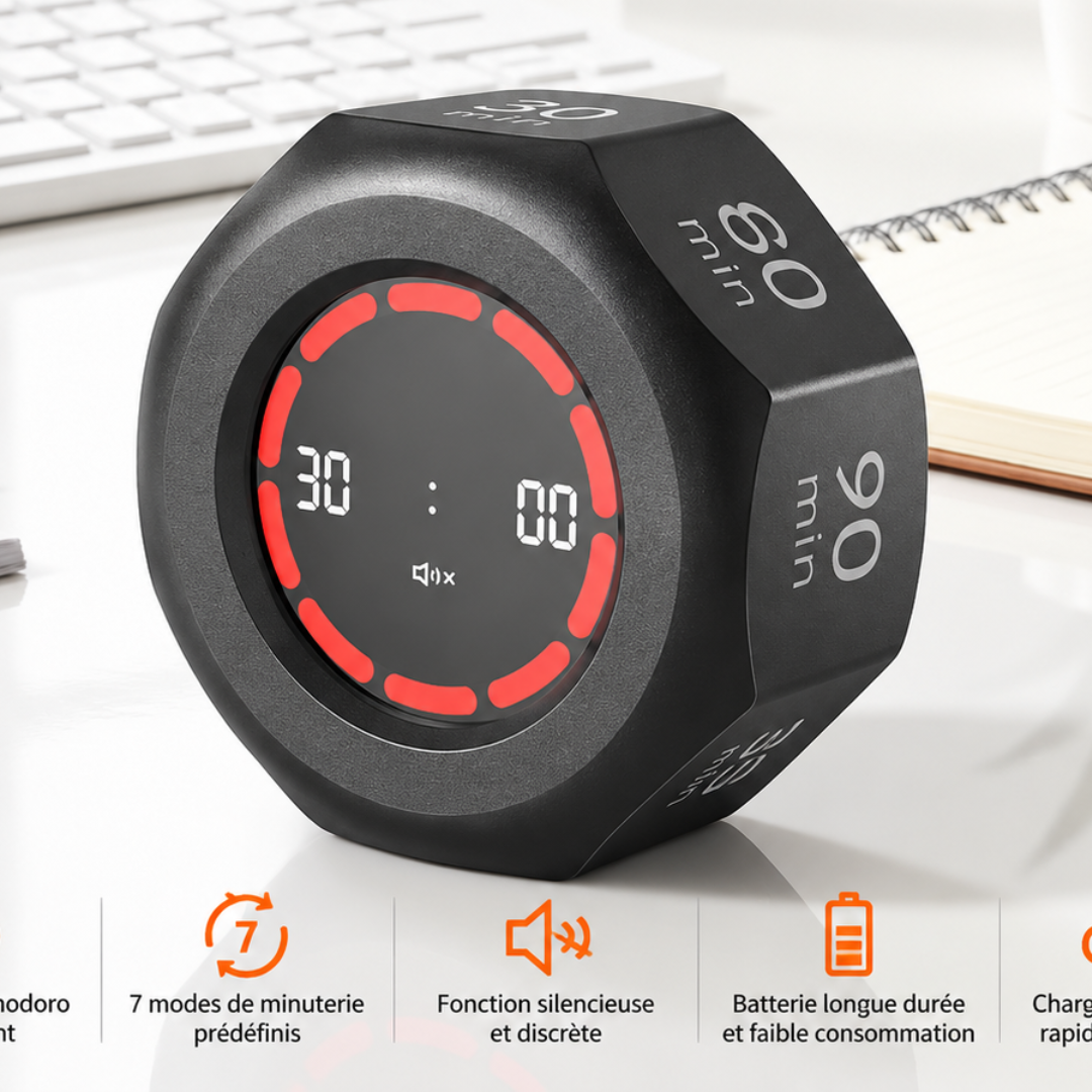 FocusFlip™ – Minuteur Intelligent à Retournement USB